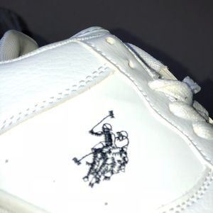 All white polo sneakers